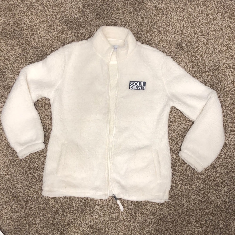 SoulCycle Denver White Sherpa Jacket Size Large